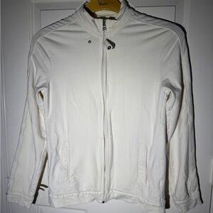 Armani Exchange White Full-Zip Sweatshirt